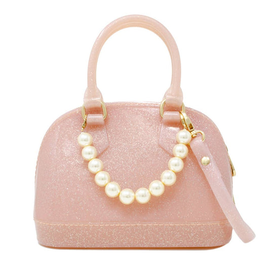 Jelly Bowling Pearl Crossbody Bag - Pink