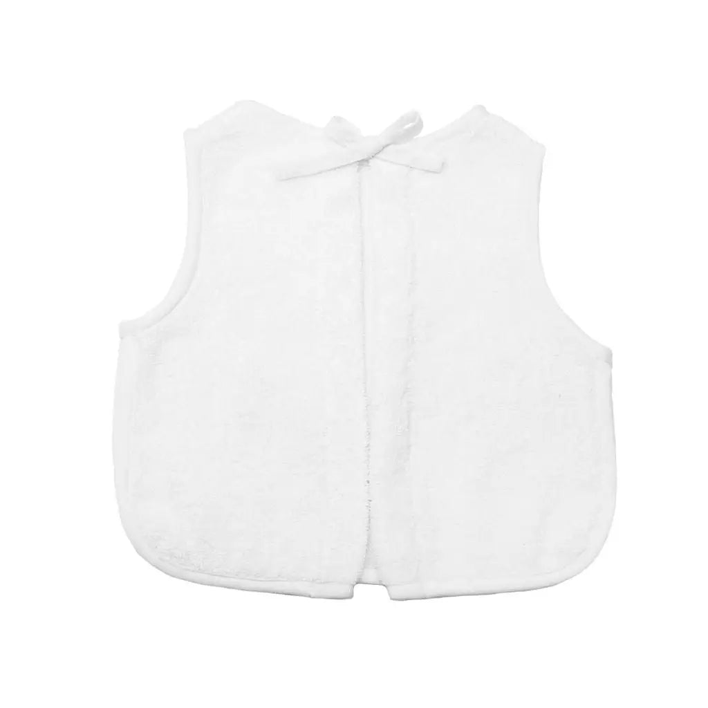 Louelle. Apron Bib - White Linen