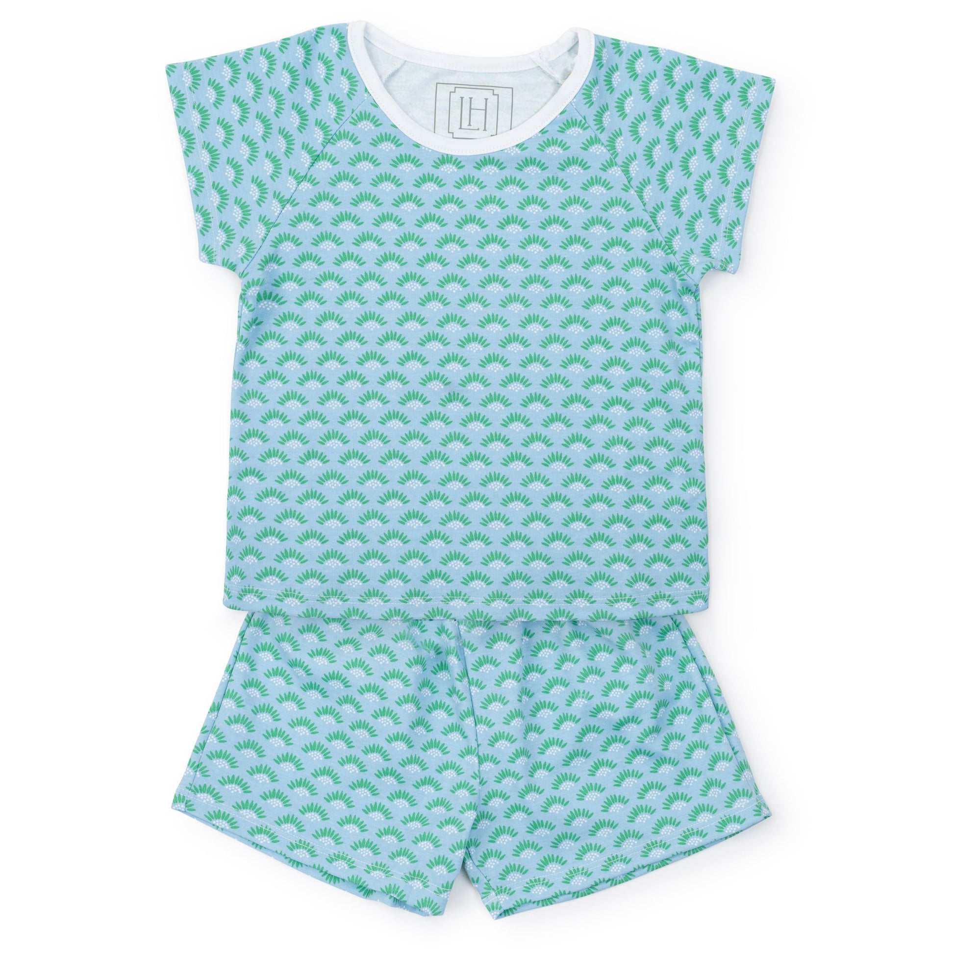 Lila and Hayes Emery Girls' Pima Cotton Short Set - Cool Blooms