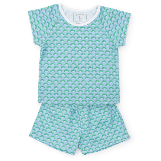Lila and Hayes Emery Girls' Pima Cotton Short Set - Cool Blooms