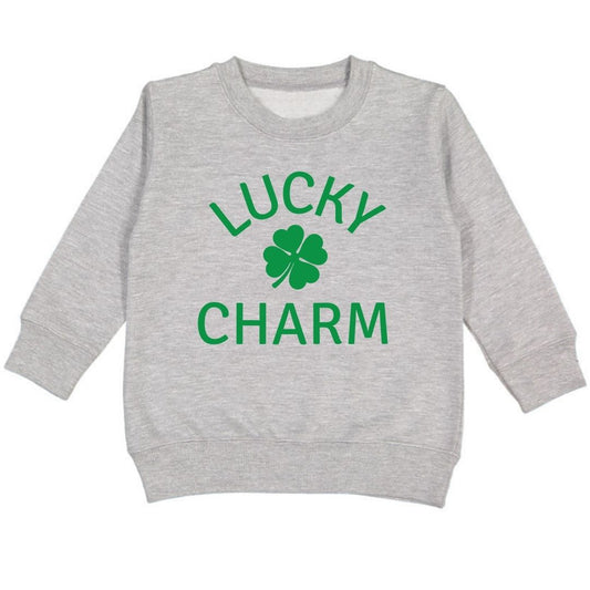 Sweet Wink Lucky Charm Shamrock St. Patrick's Day Sweatshirt - Gray