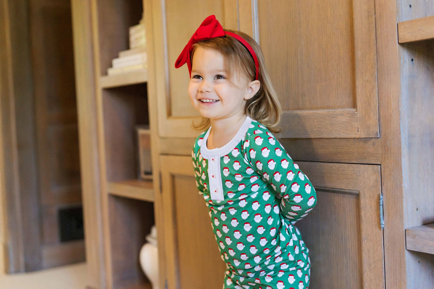 Lila and Hayes Alden Girls' Pima Cotton Pajama Pant Set - Hey Santa