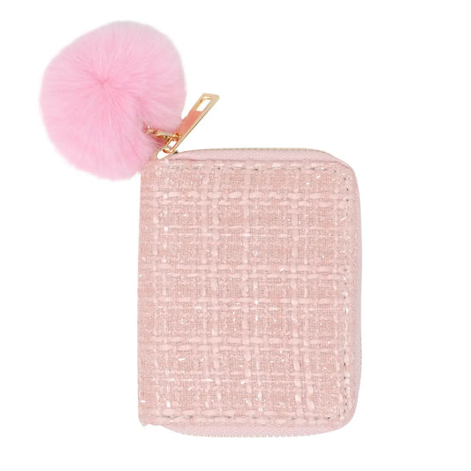 Tweed Wallet - Light Pink