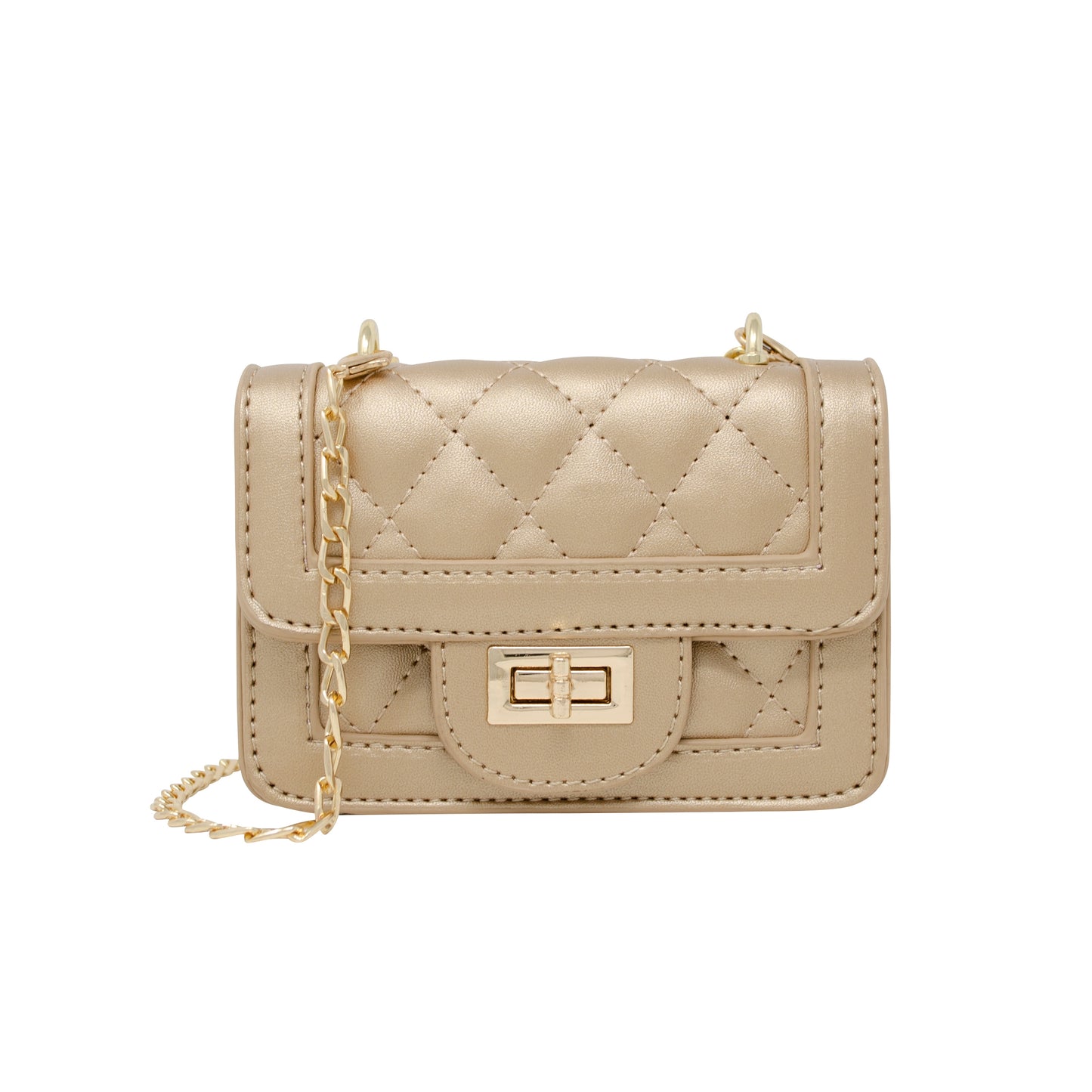 Tiny Quilted Mini Purse - Gold