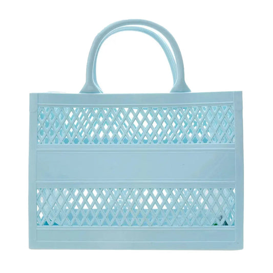 Jelly Hollow Out Beach Tote - Blue