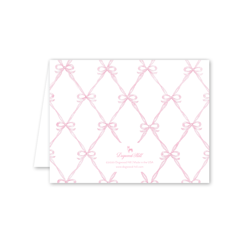 Rattle and Pink Bow Card Dogwood Hill