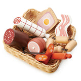 Wooden Play food Tender leaf toys charcuterie basket
