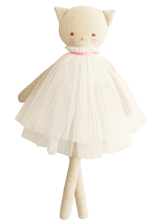 Alimrose Aurelie Linen Cat Doll - Ivory
