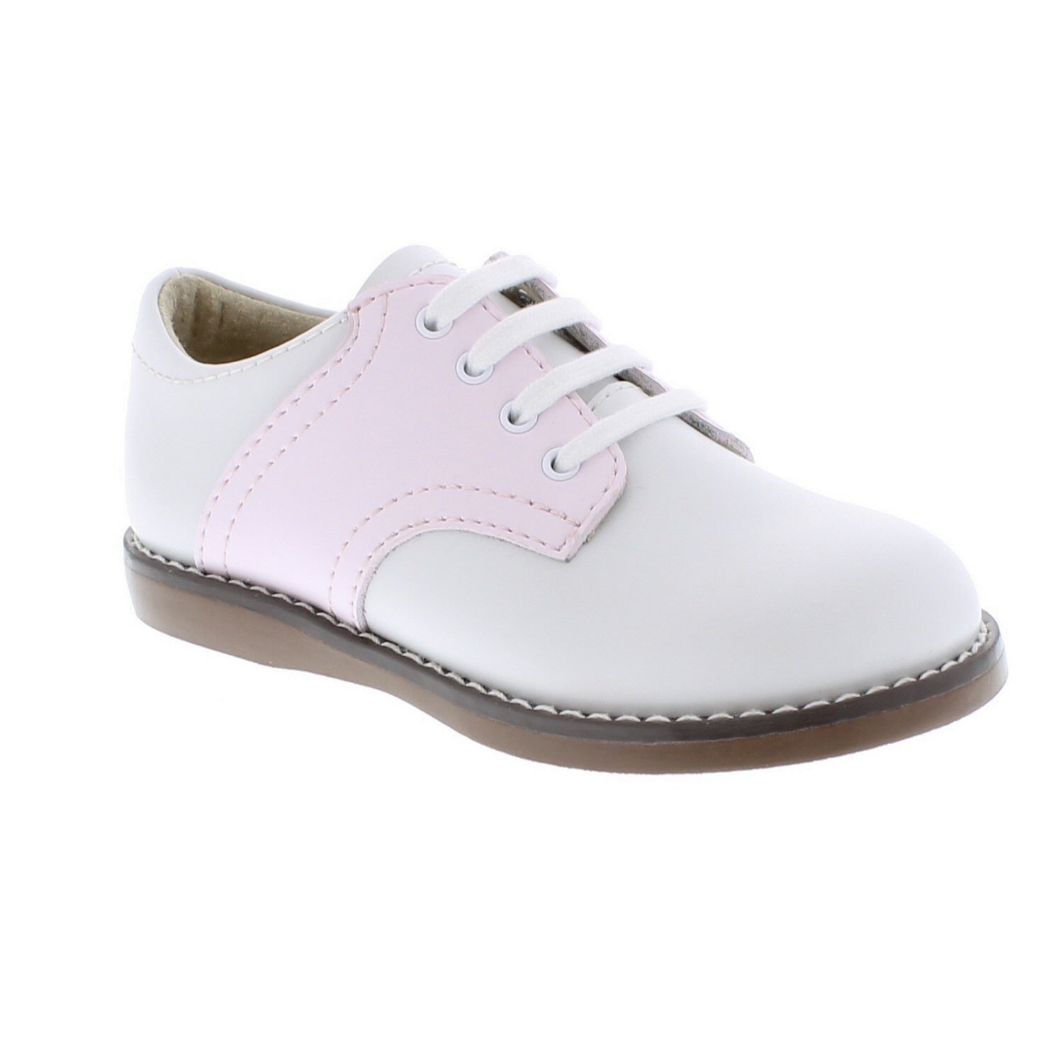 White and Pink Saddle Oxford shoes Footmates