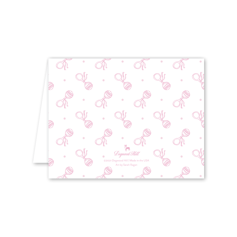 Baby Rattle Pink Card
