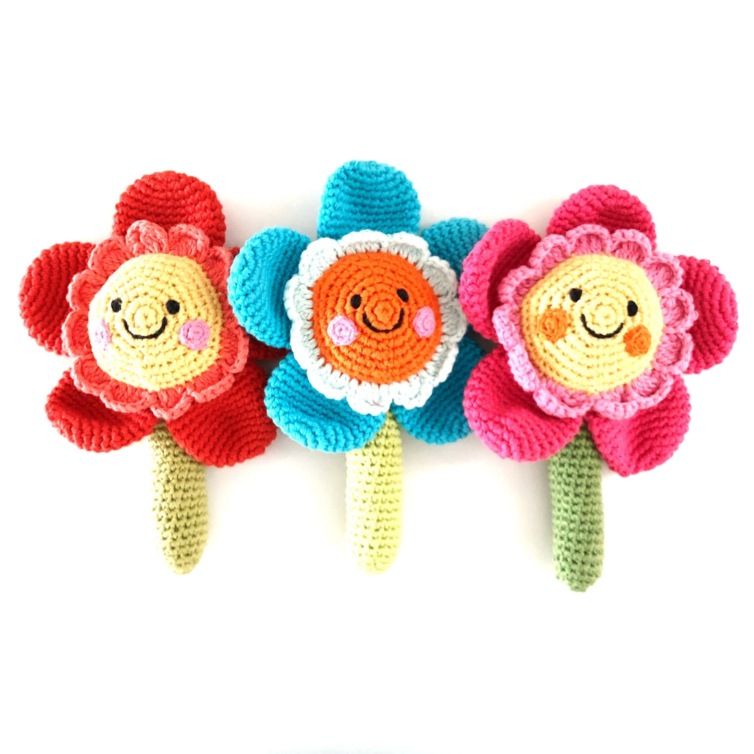 Pebble Knit Flower Rattle