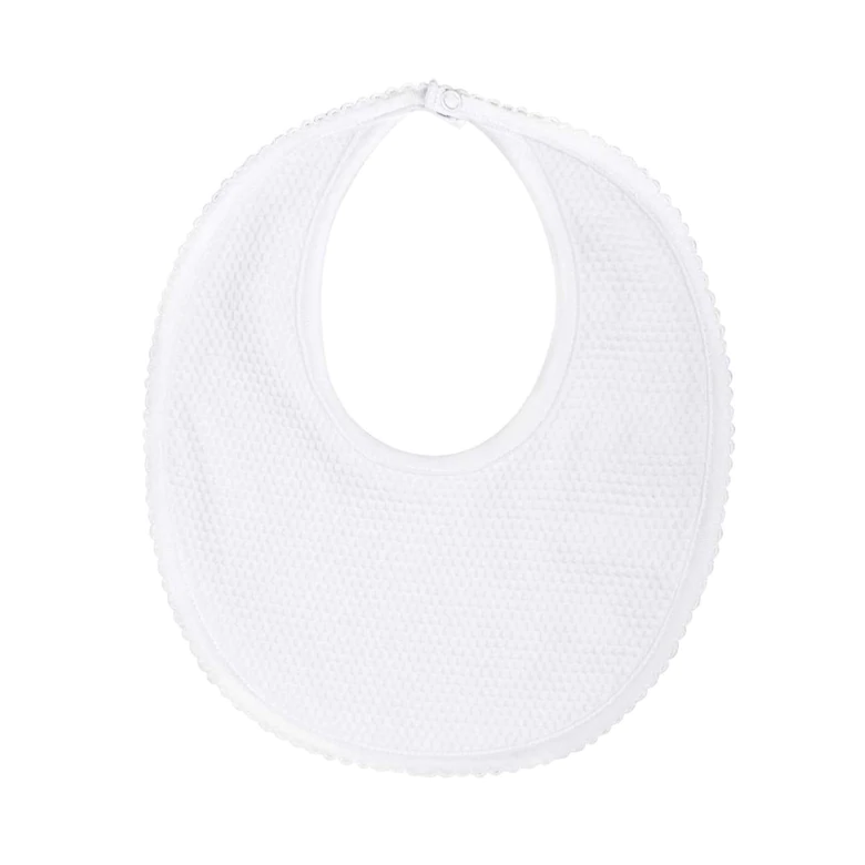 Nellapima White Bubble Baby Bib - White Picot Trim