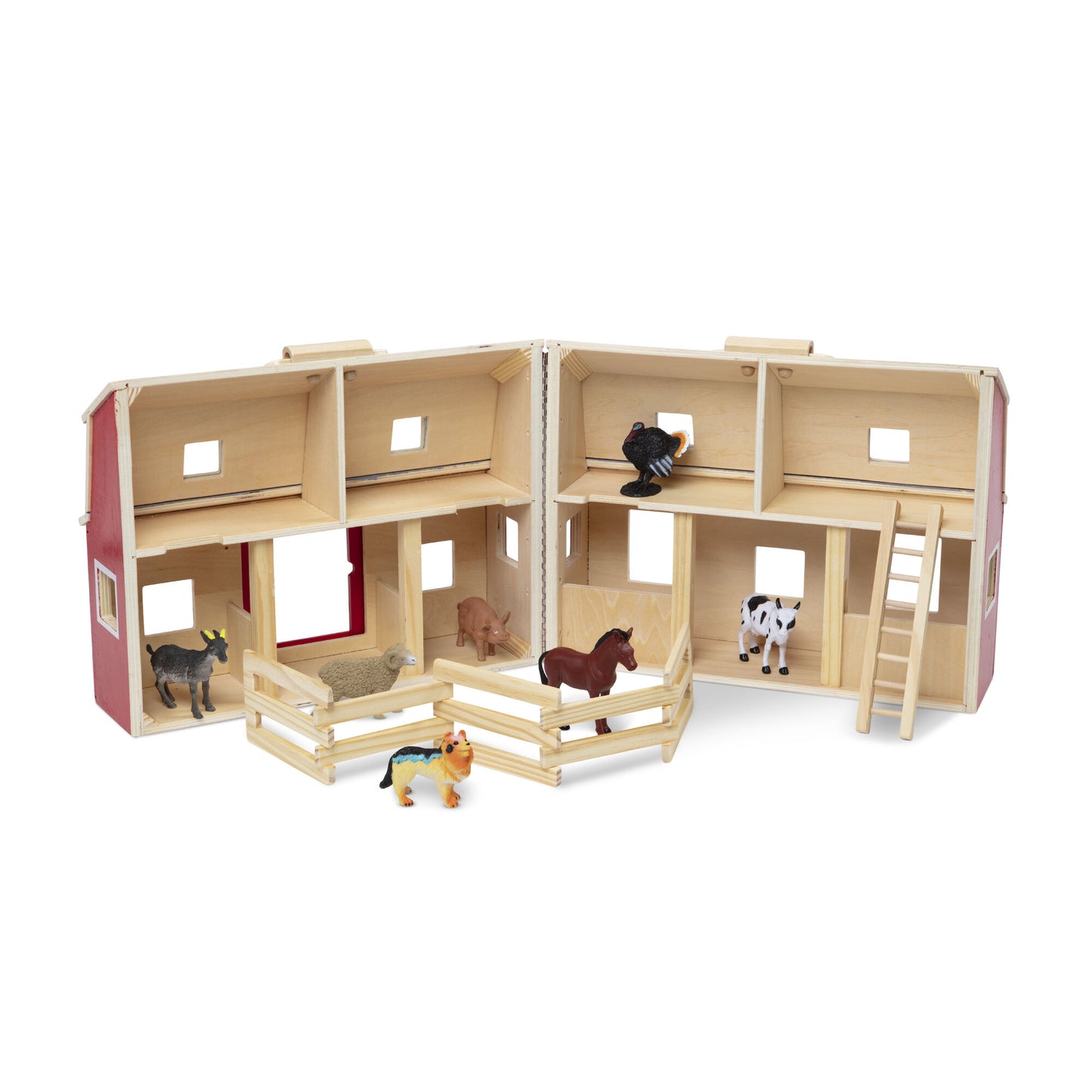 Melissa & Doug Wooden Horse Fold & Go Barn