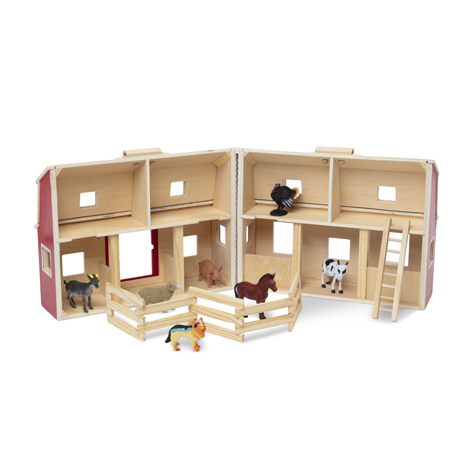 Melissa & Doug Wooden Horse Fold & Go Barn