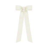 Mini Grosgrain Long Tail Bow - Antique White