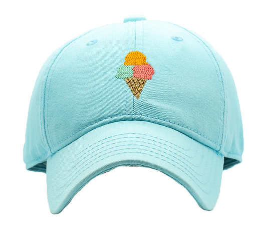 Needlepoint Ice Cream Hat - Aqua