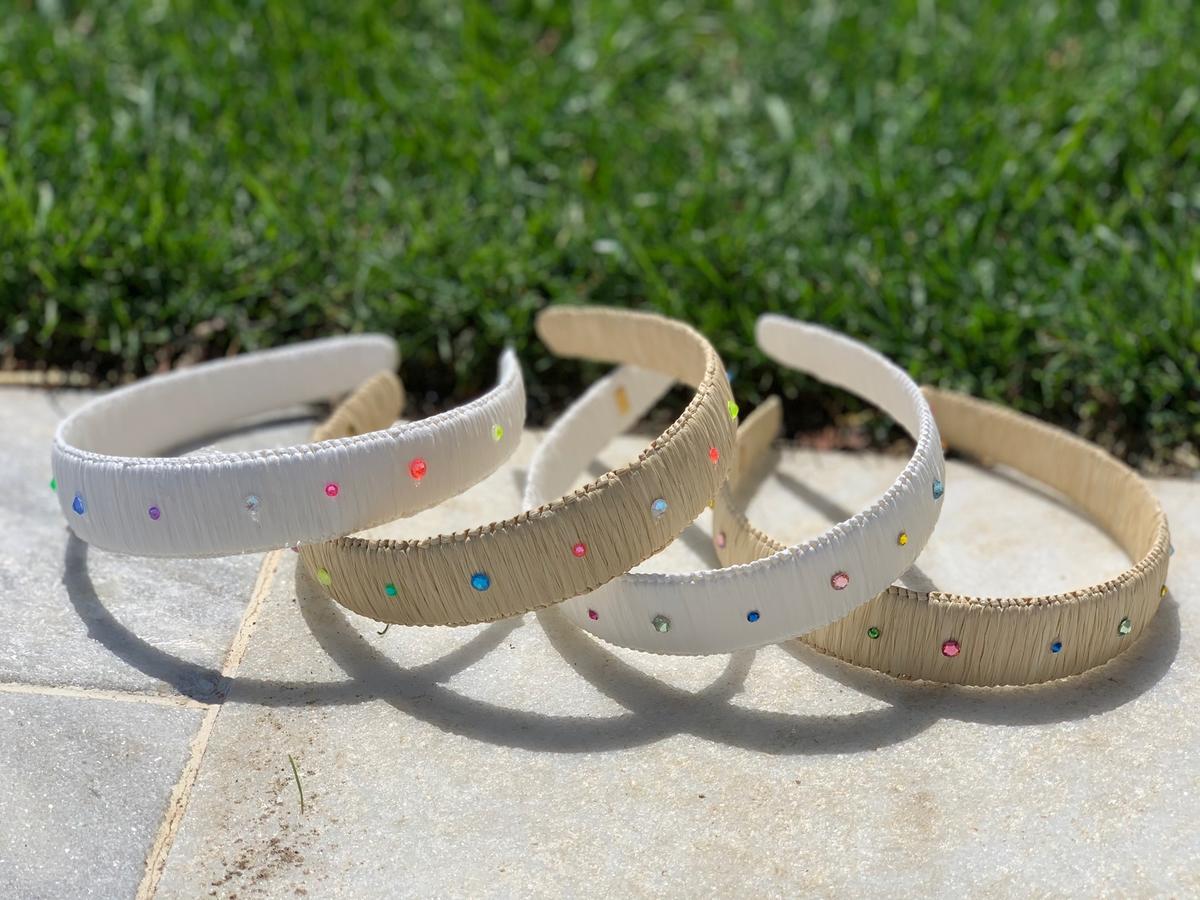 Rafia Headband with Stones