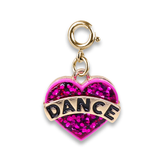 Gold Glitter Dance Heart Charm It!