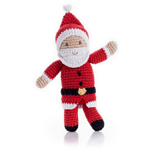 Pebble Knit Santa rattle