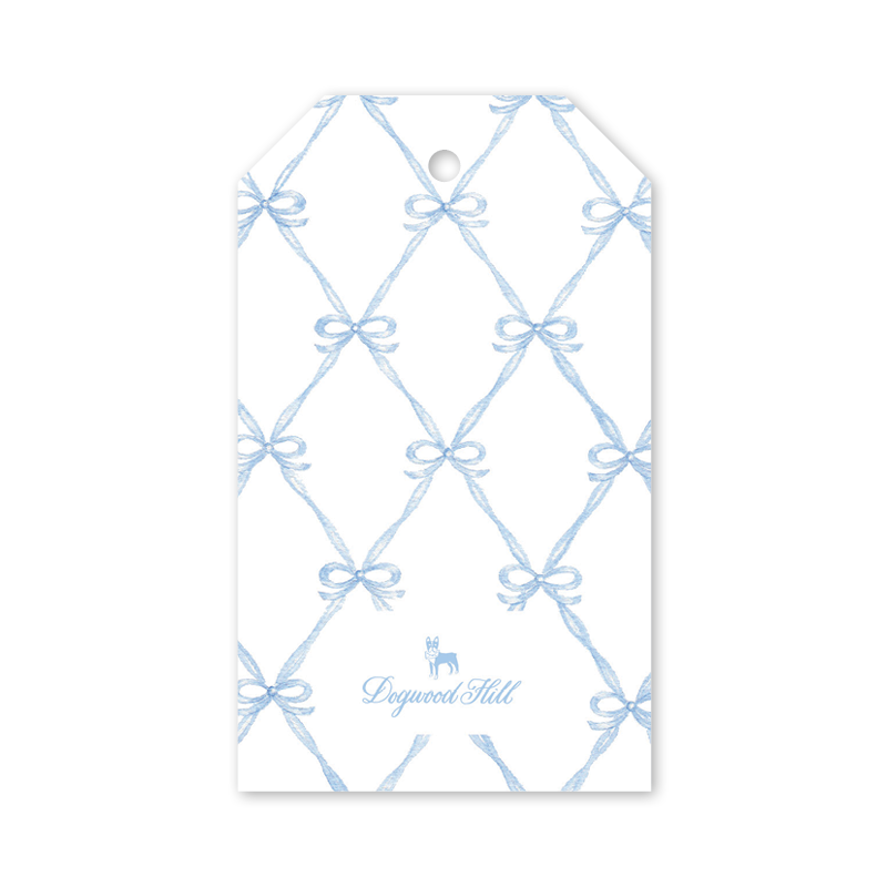 Rattle and Bow Blue Gift Tags