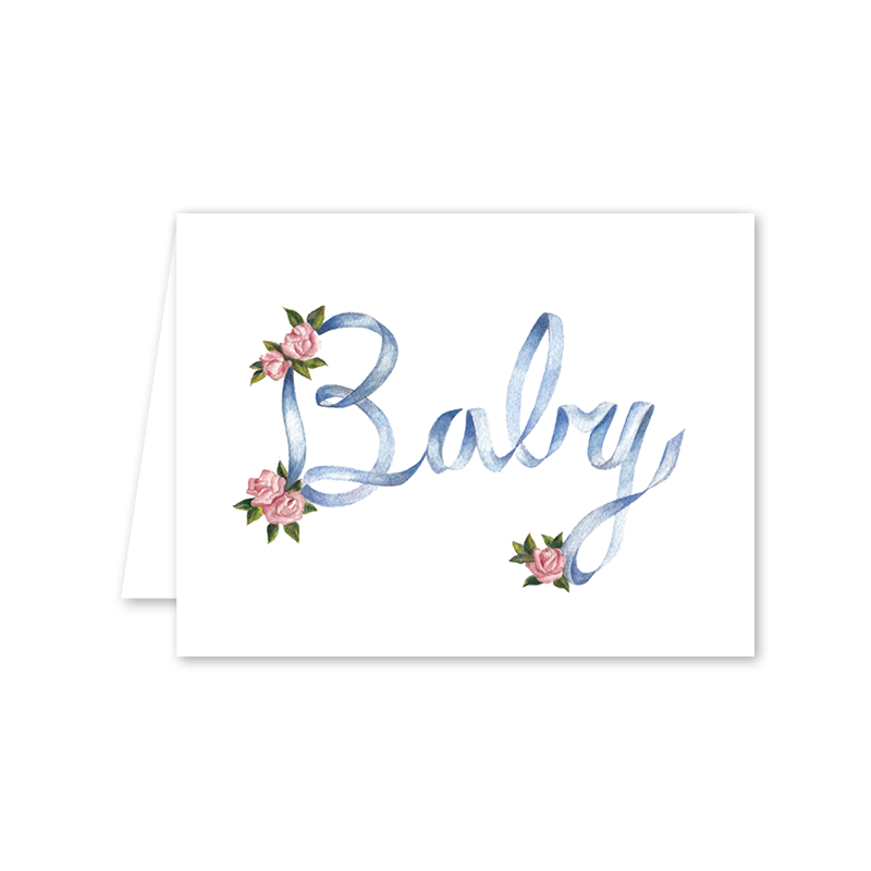 Dogwood Hill Ribbons and Roses Baby Card