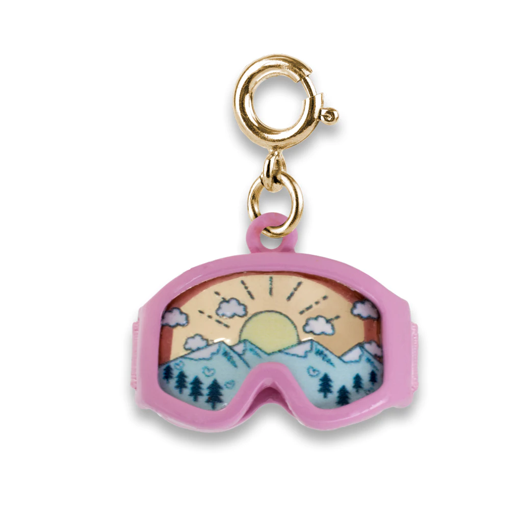 Gold Ski Goggles Charm made by CHARM IT!