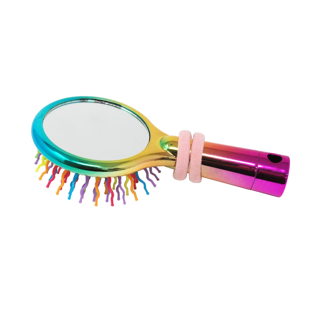 Rainbow Bristle Mirrored Hair Brush