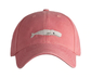 Needlepoint White Whale Hat - Red