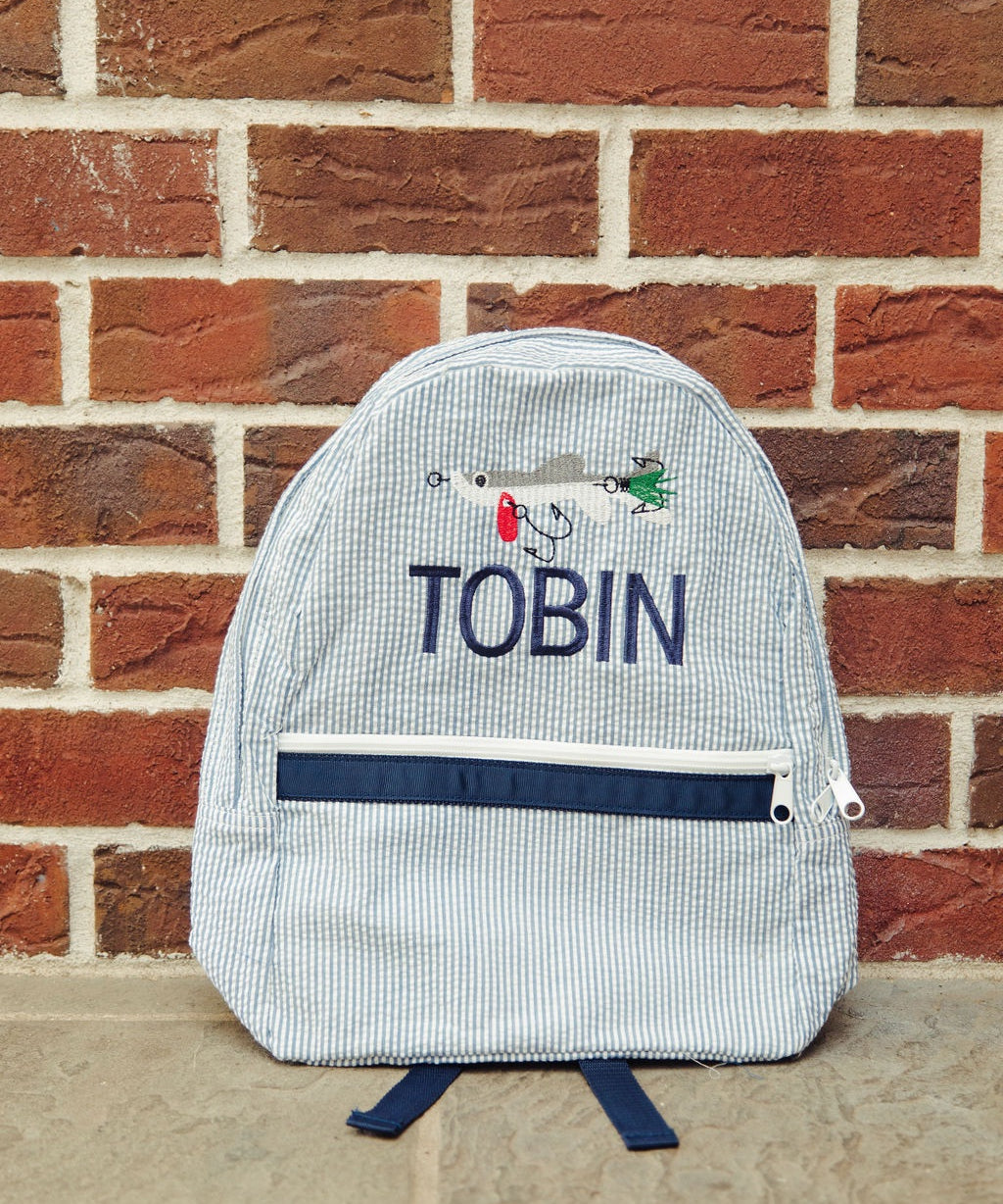 oh mint navy backpack fishing lure monogram