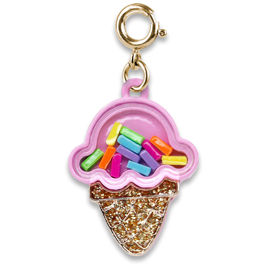 Gold Ice Cream Cone Shaker Charm made by CHARM IT!