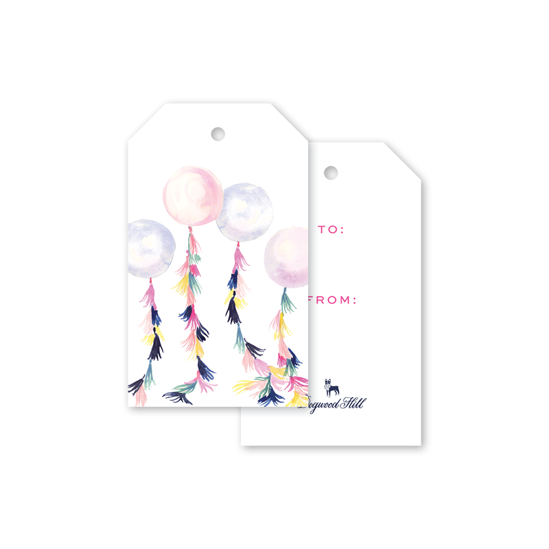 Dogwood Hill Tasseled Balloons Gift Tags