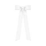Wee Ones White Grosgrain Long Tail Bow