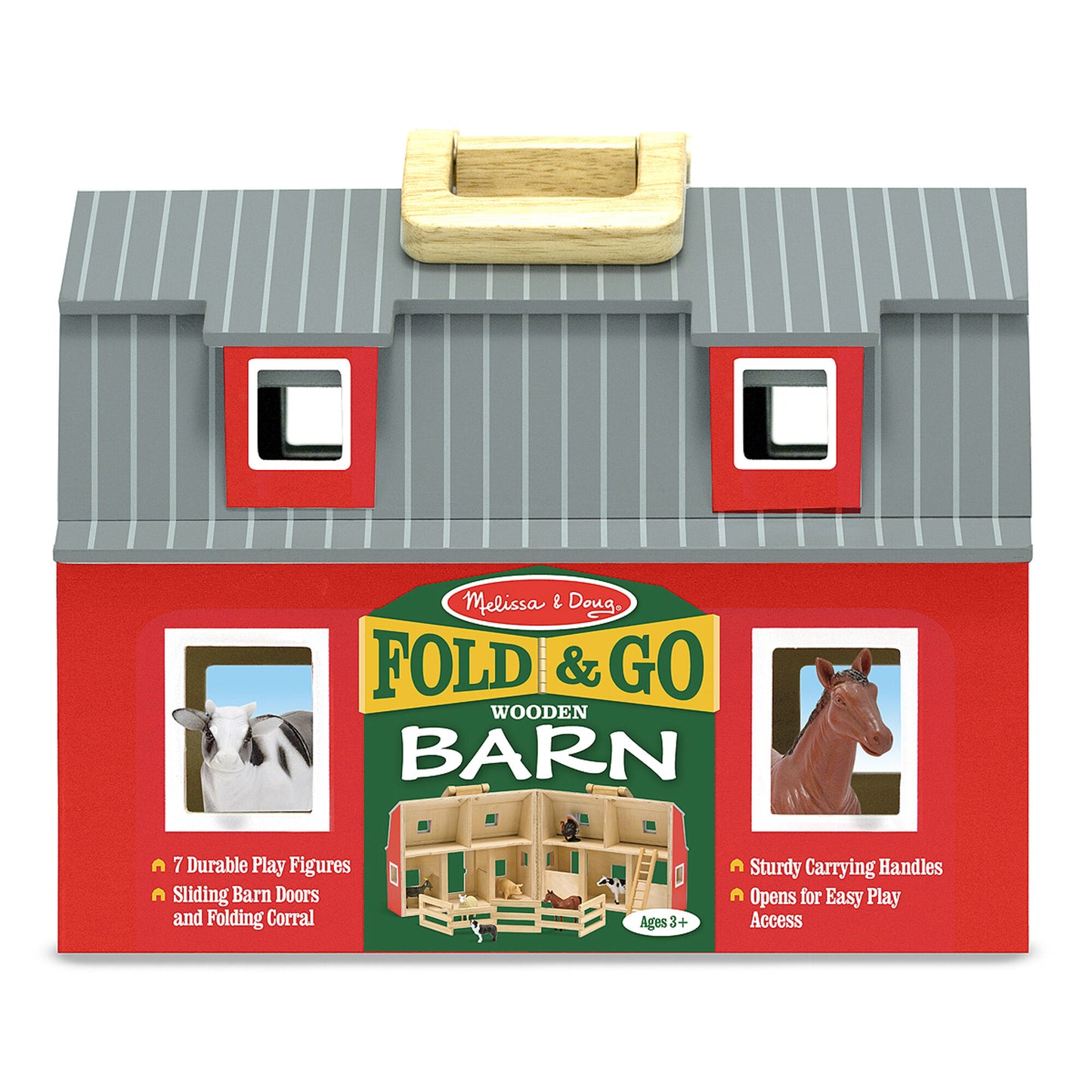 Melissa & Doug Wooden Fold & Go Barn