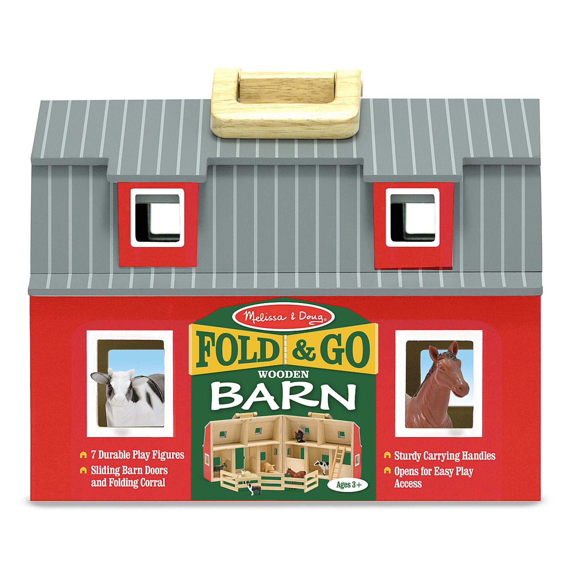 Melissa & Doug Wooden Fold & Go Barn