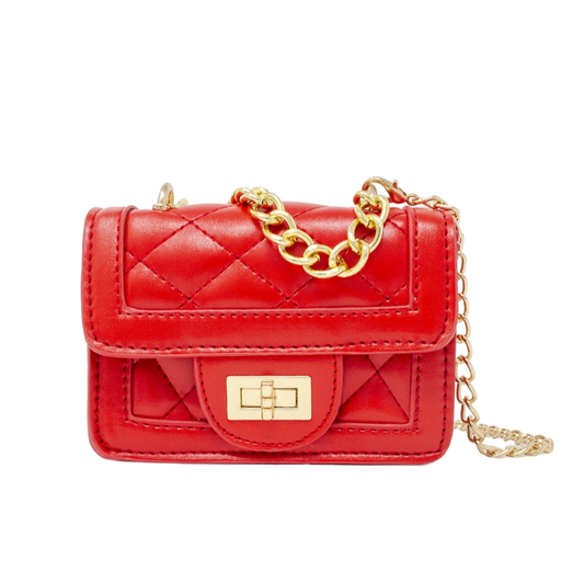 Red Tiny Quilted Mini Purse