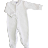 Nellapima Basketweave Baby Footie - White Picot Trim