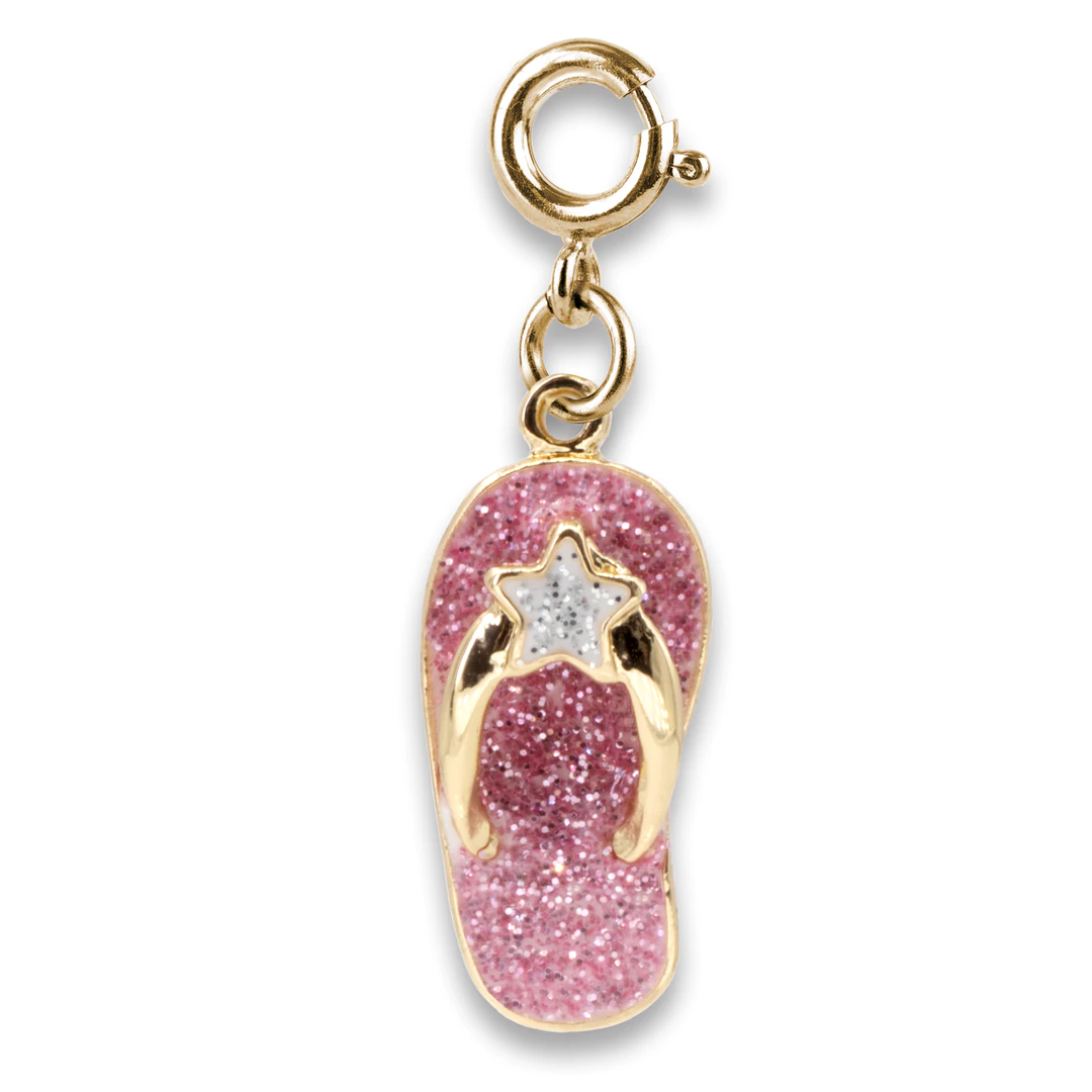 Gold Glitter Flip Flop Charm made by CHARM IT!