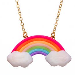 bottle blond rainbow cloud necklace