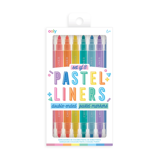 A set of 8 Pastel Liner Double Ended Markers made by Ooly.