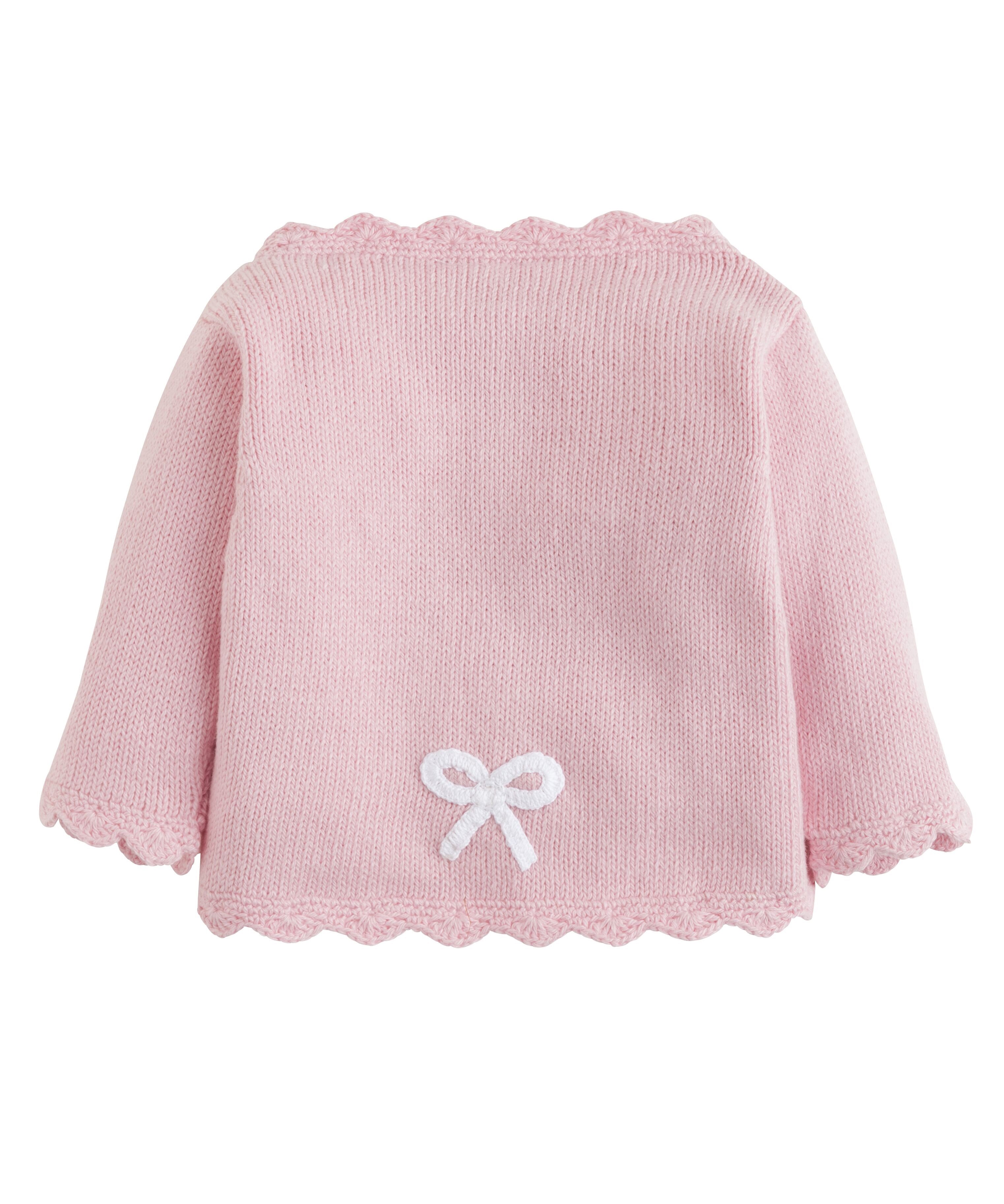 Pink sweater with white Bow Little English Dallas