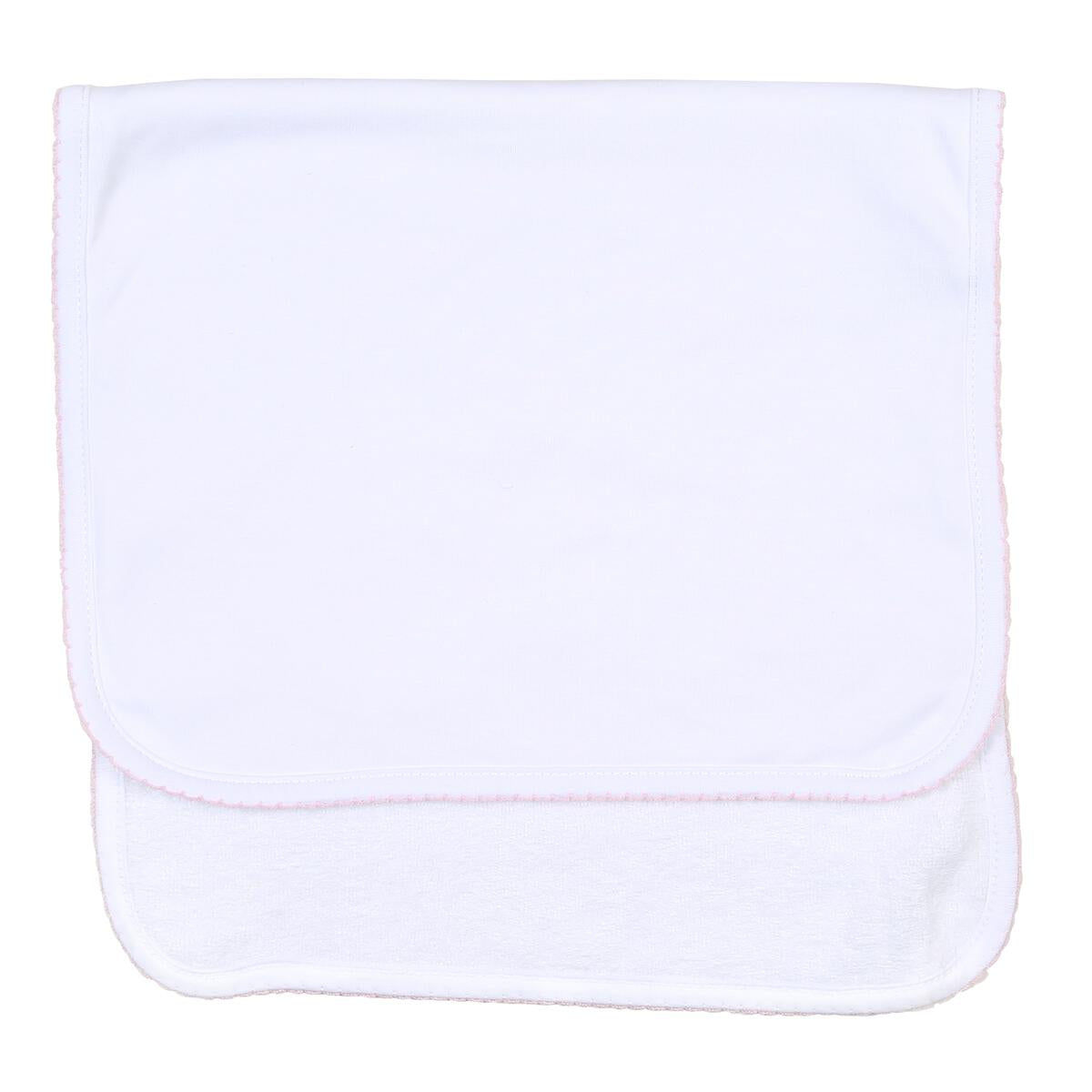 Magnolia Baby Essentials Burp Cloth - White with Pink