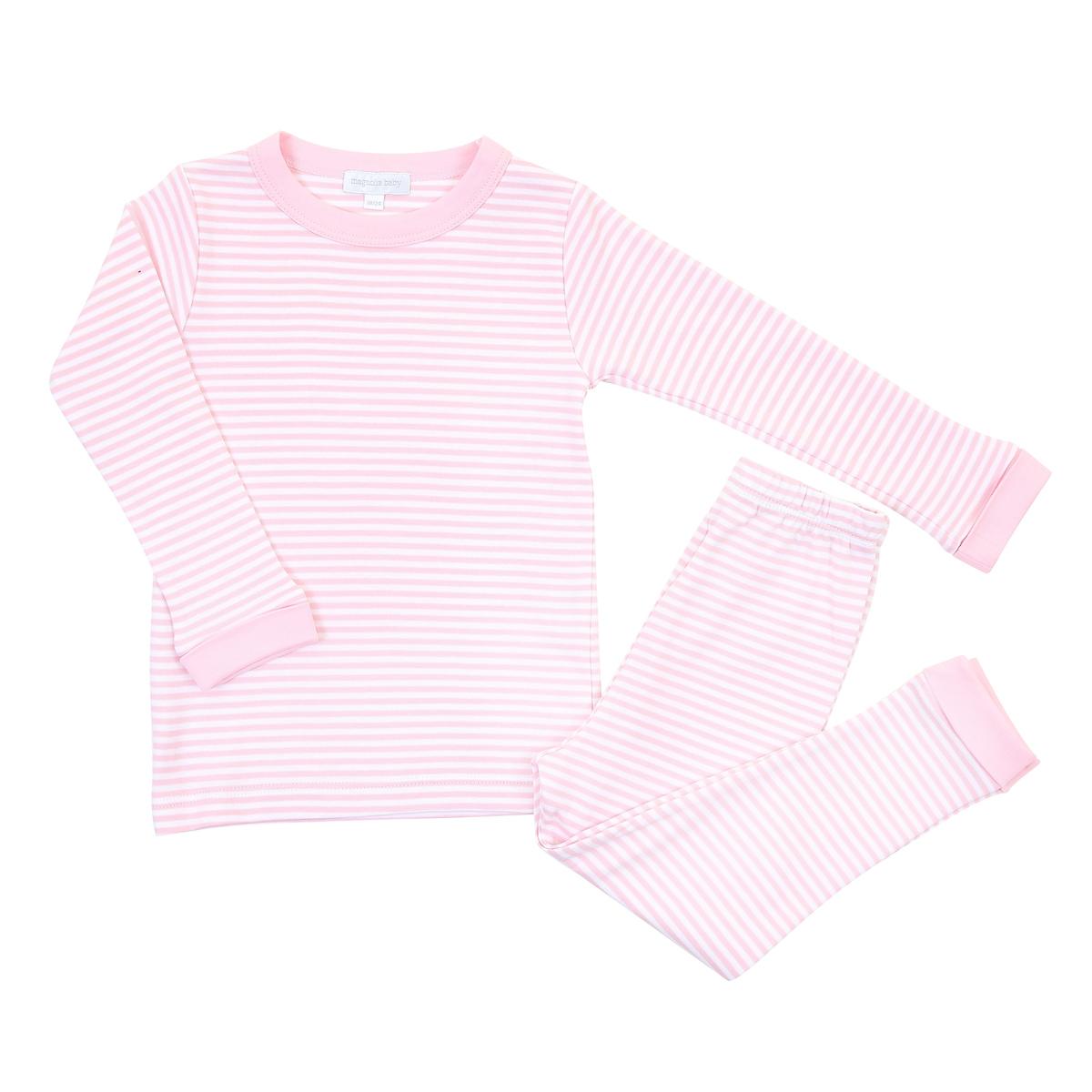 Striped Essentials Long Pajamas - Pink