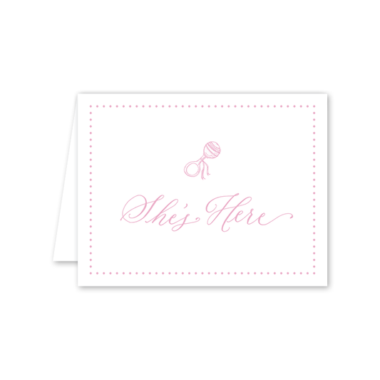 Baby Rattle Pink Card