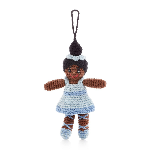 Pebble Knit Blue Ballerina Ornament