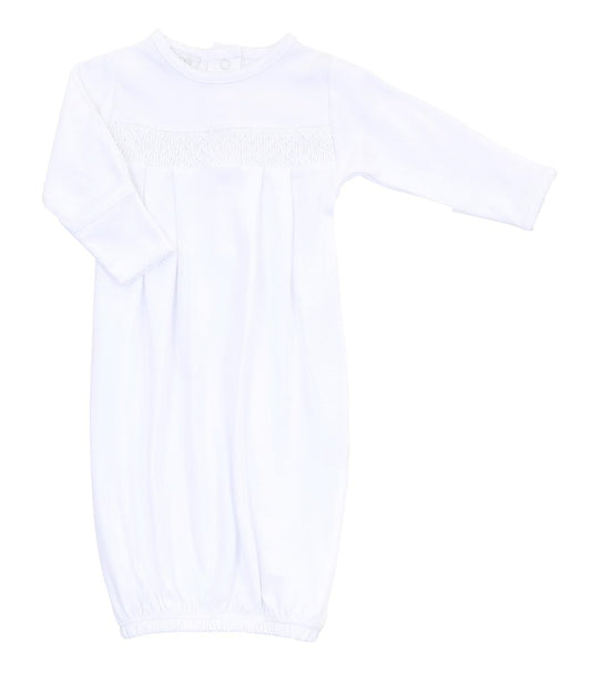 Magnolia Baby Essentials Smocked Gown - White