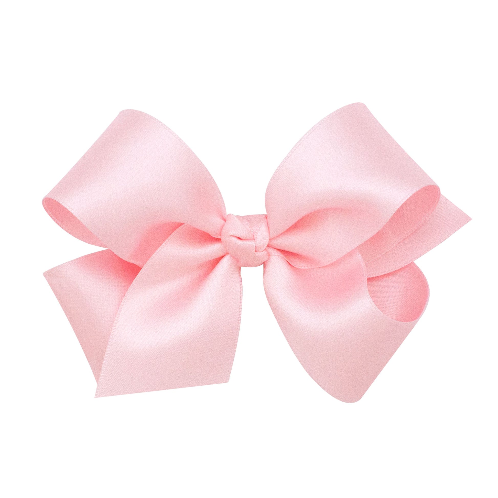 Light Pink King Size Wee Ones French Satin Hair Bow