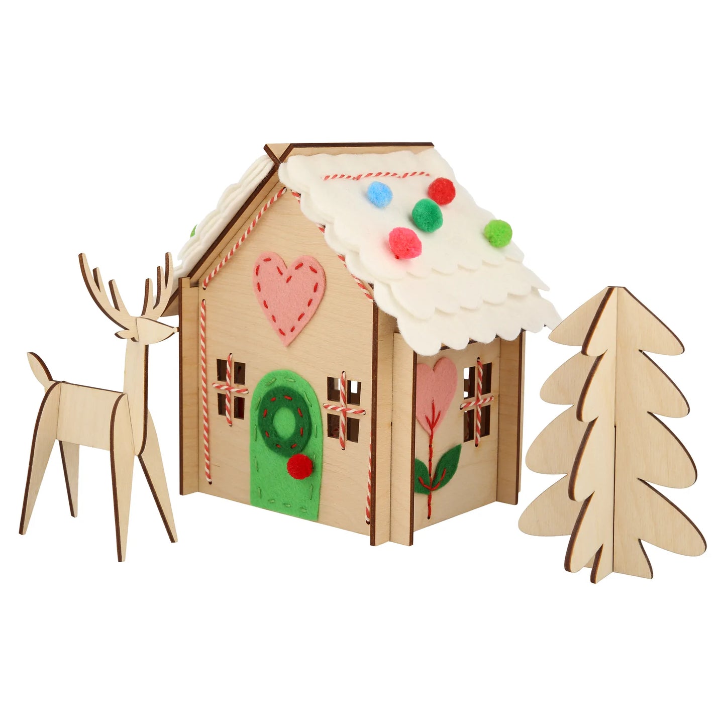 Wooden Embroidery Gingerbread House  Kit