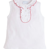 Little English Ruffled Henley in Red