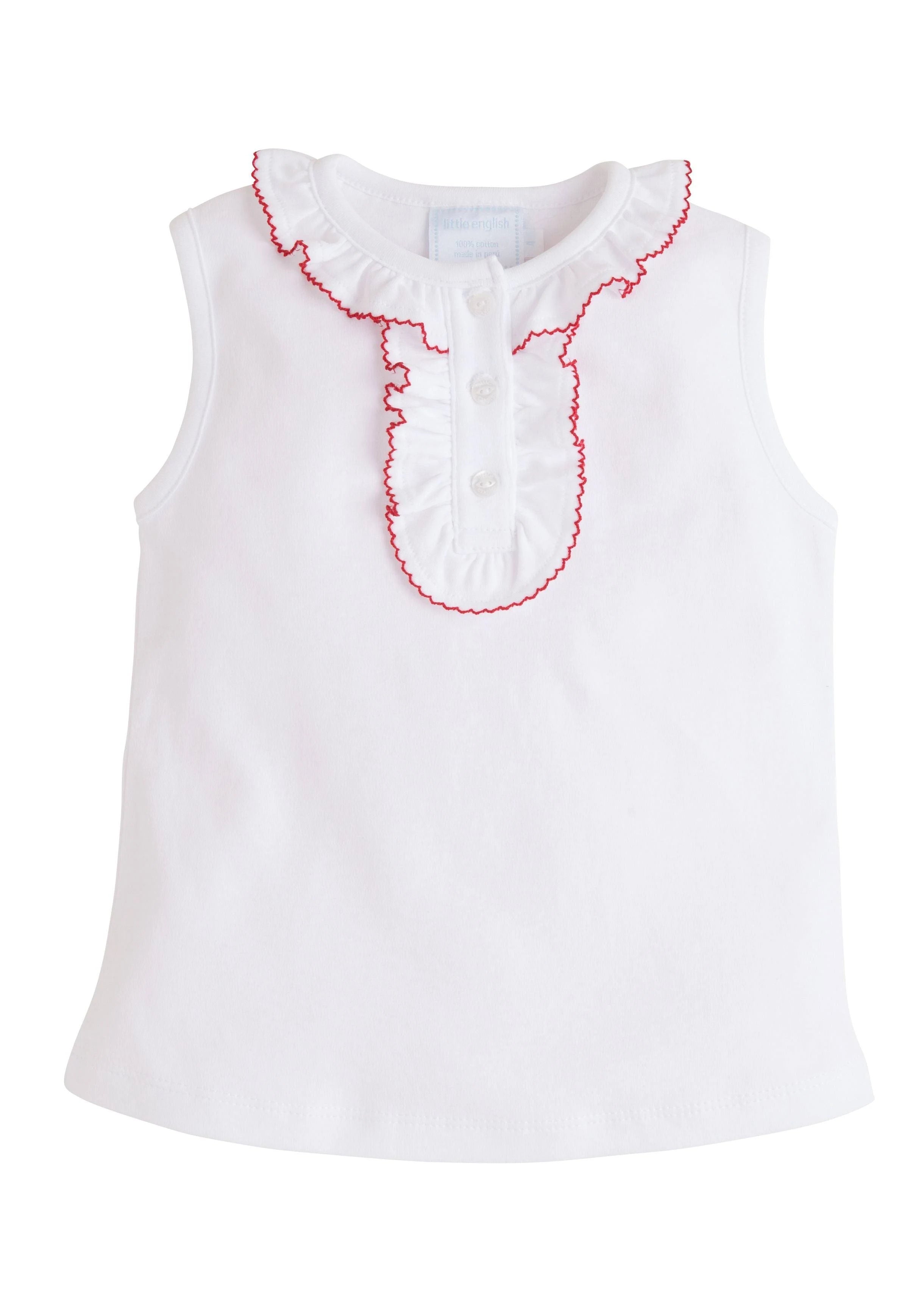 Little English Ruffled Henley in Red