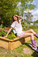 White Striped Scattered Sequin Shorts - Adult